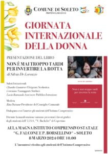 Locandina presentazione libro "Non è mai troppo tardi per invertire la rotta"